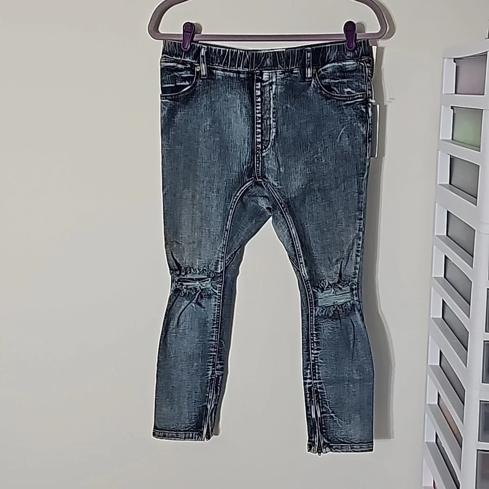 One Teaspoon Phoenix Killers Denim Jogger Pants NWT - Picture 2 of 10